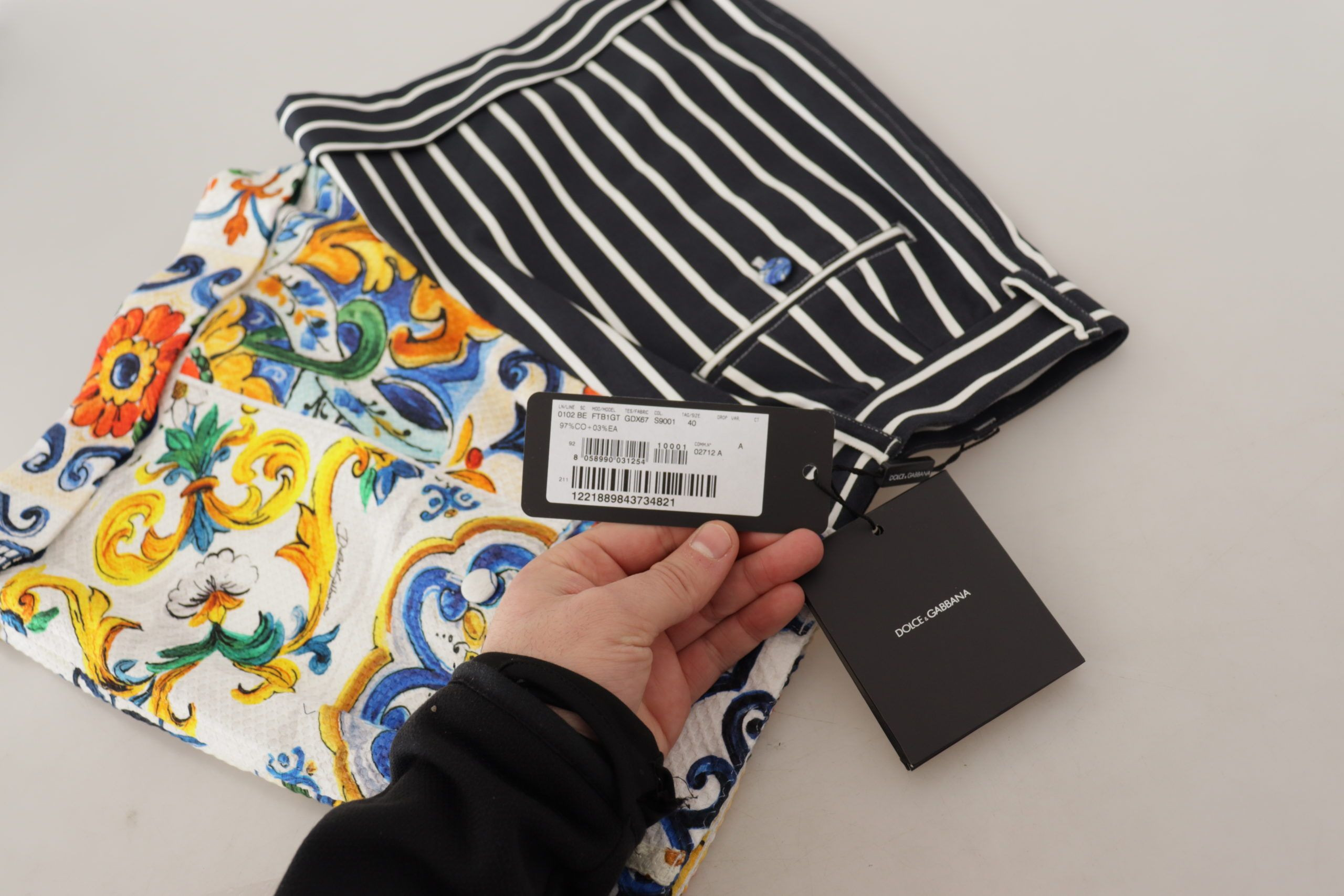 Шорты Dolce & Gabbana Multicolor Stripes Majolica Bermuda Shorts