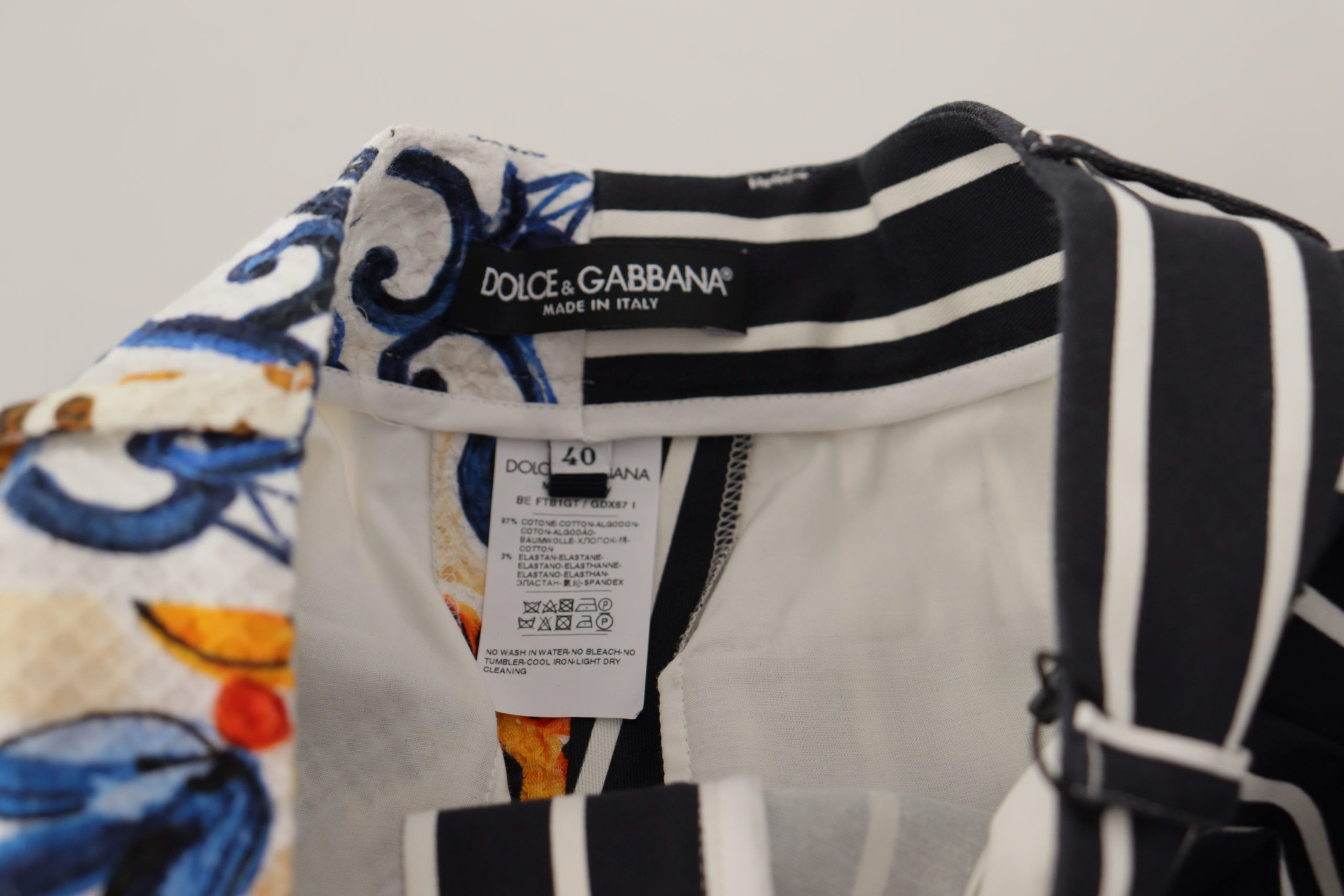 Шорты Dolce & Gabbana Multicolor Stripes Majolica Bermuda Shorts