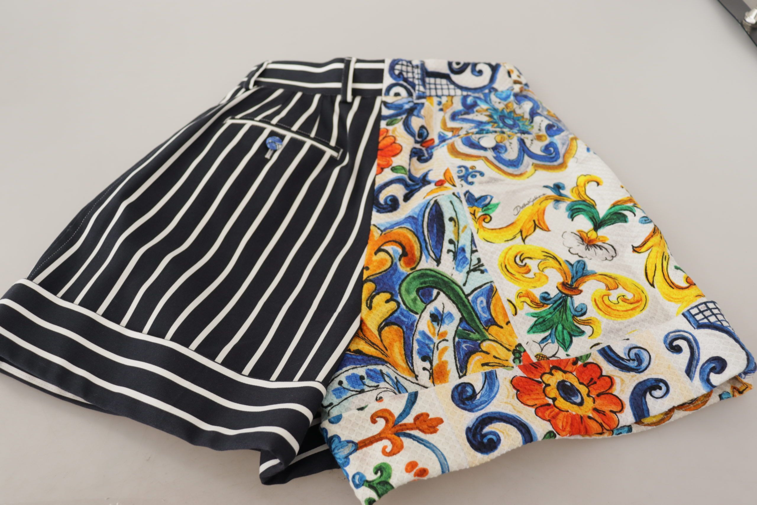 Шорты Dolce & Gabbana Multicolor Stripes Majolica Bermuda Shorts