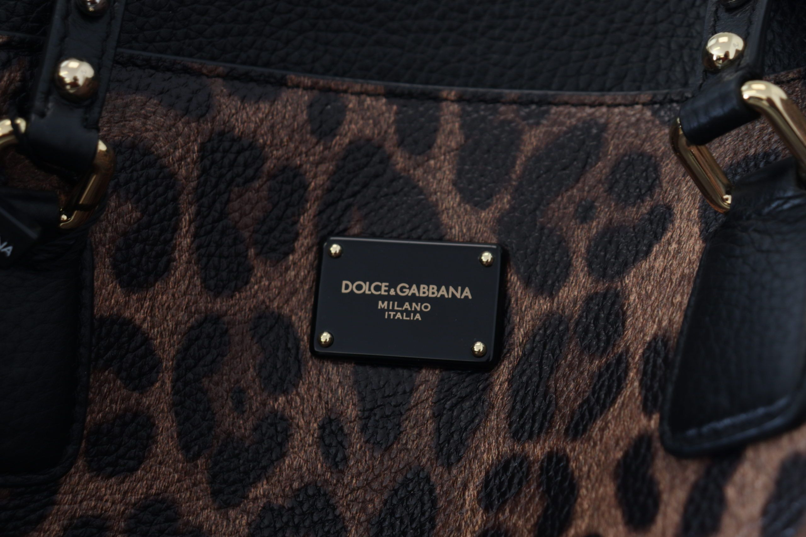 Dolce & Gabbana Glam Leopard Print Charmli teri sumka