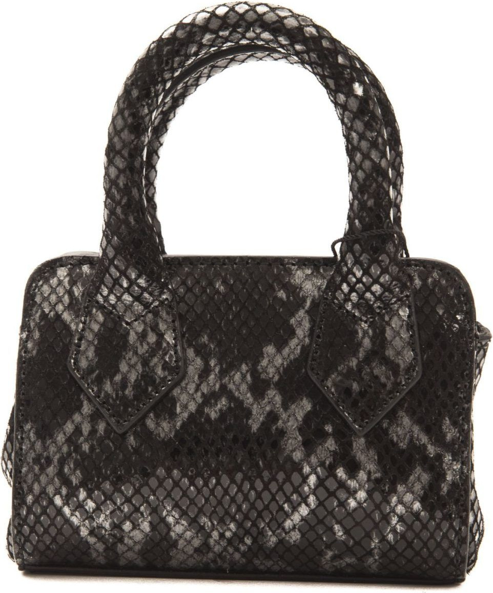 Сумка-тоут Pompei Donatella Chic из натуральной кожи, мини, с принтом под питона