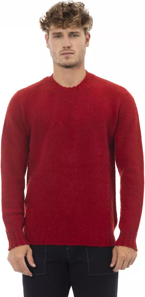 ALPHA STUDIO Red Wool Men's Sweater