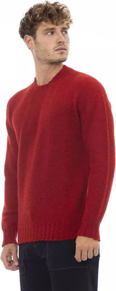 ALPHA STUDIO Red Wool Men's Sweater