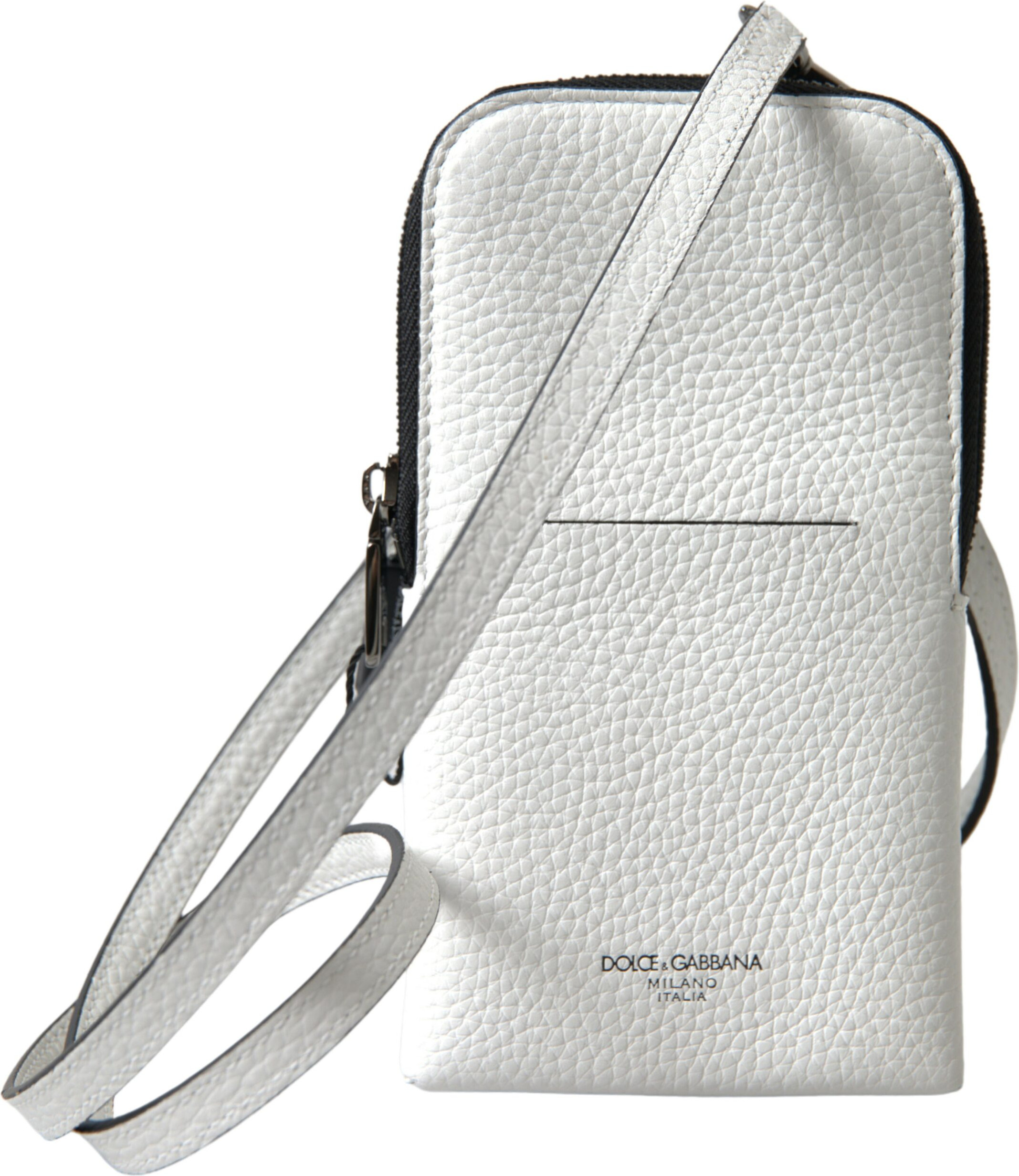 Crossbody Bag Dolce & Gabbana Elegant White Leather Phone