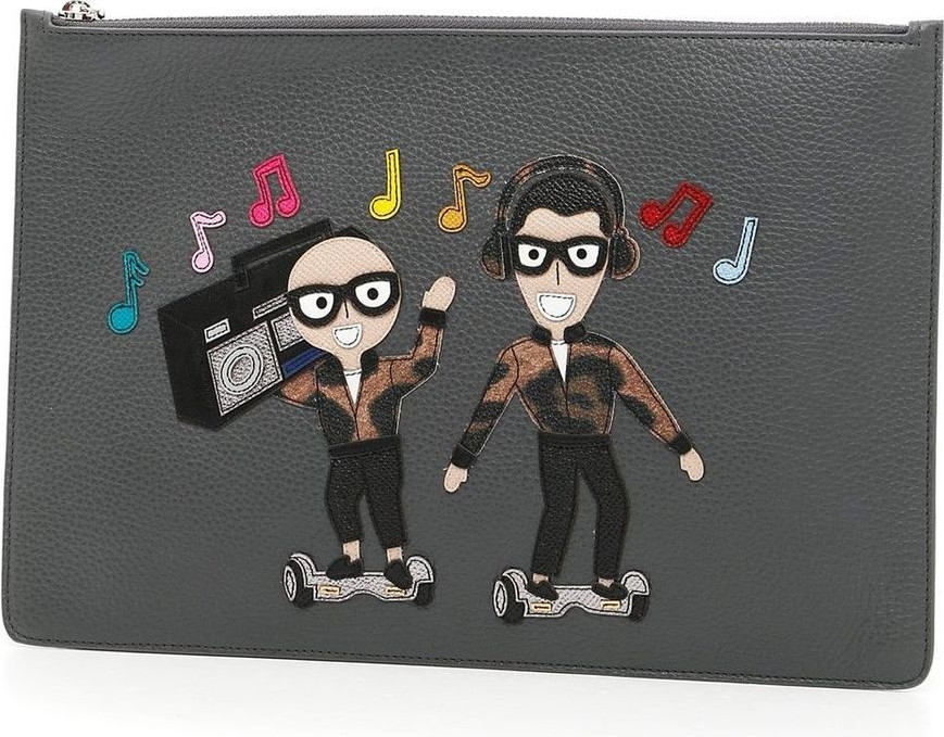 Clutch Dolce & Gabbana Elegant Black Leather Clutch
