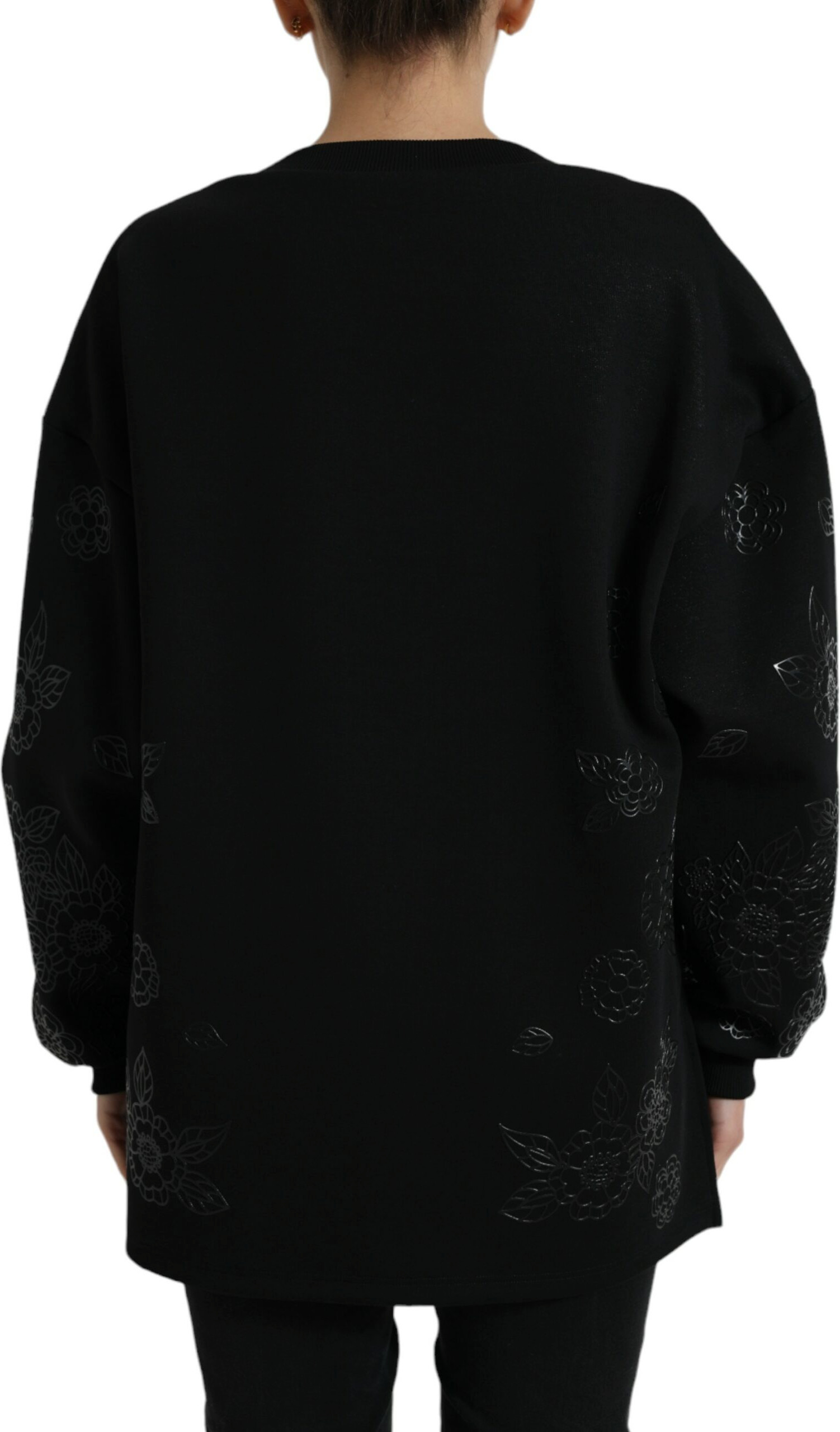 Dolce & Gabbana Black Pullover Gulli Logotipi Bilan Applique Sviter