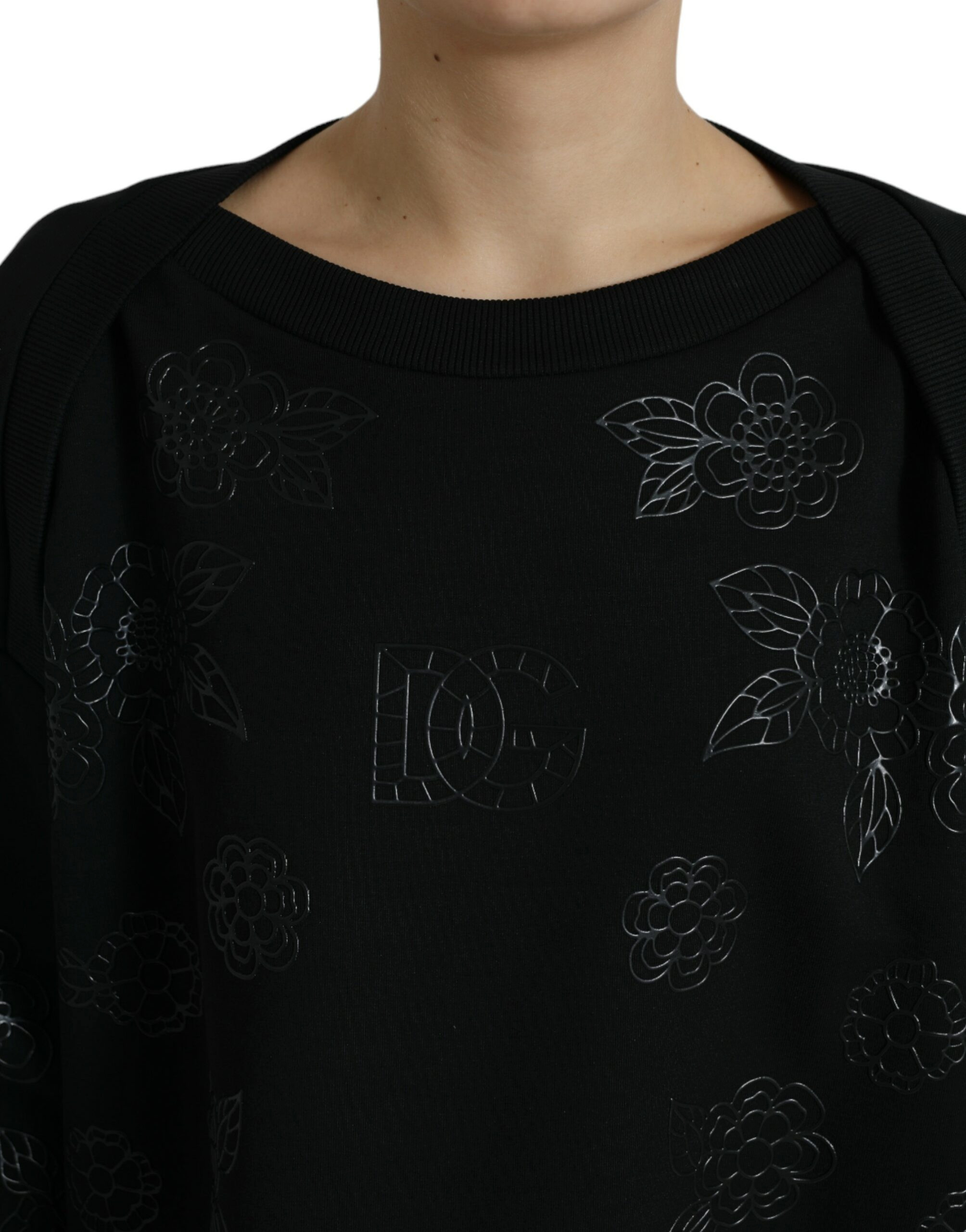 Dolce & Gabbana Black Pullover Gulli Logotipi Bilan Applique Sviter