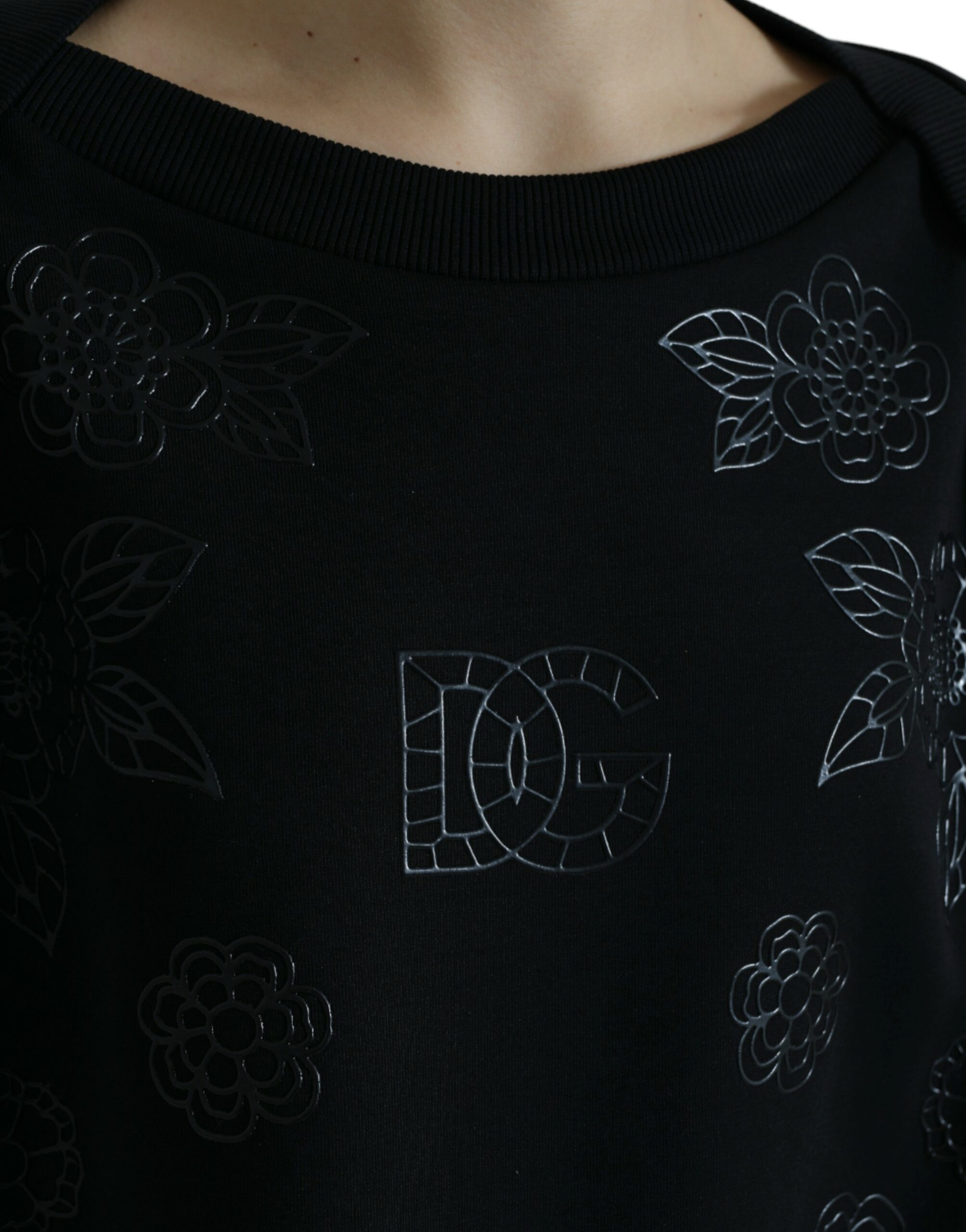 Dolce & Gabbana Black Pullover Gulli Logotipi Bilan Applique Sviter