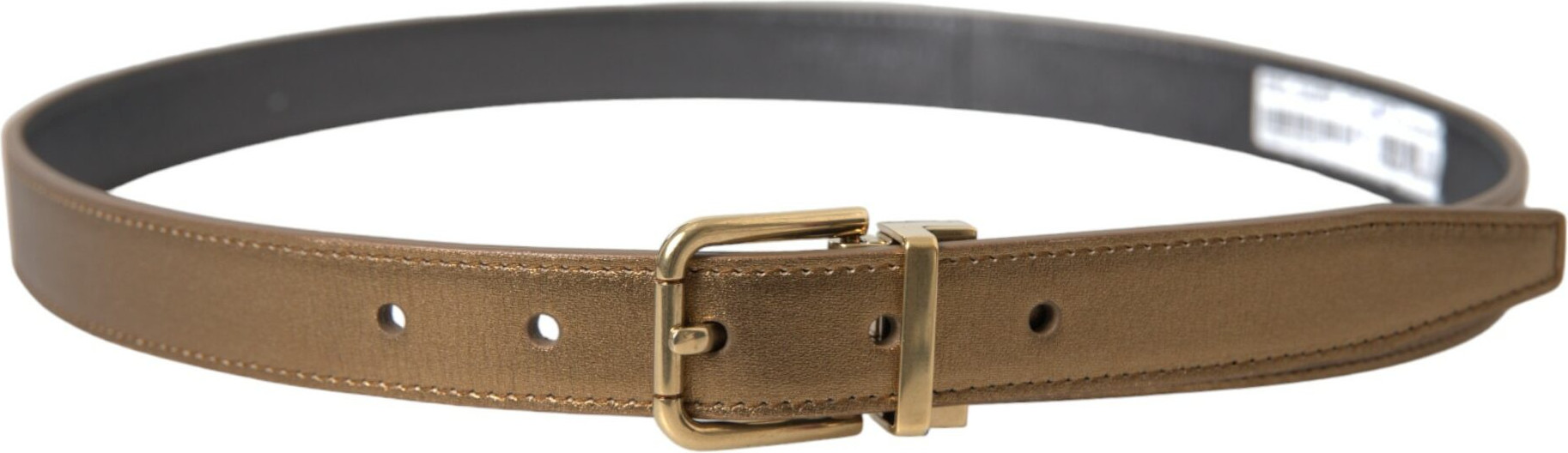 Belt Dolce & Gabbana Metallic Gold Calf Leather Metal Buckle