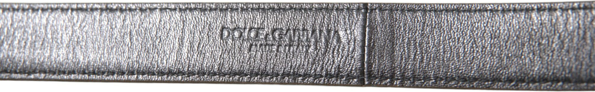 Belt Dolce & Gabbana Metallic Gold Calf Leather Metal Buckle