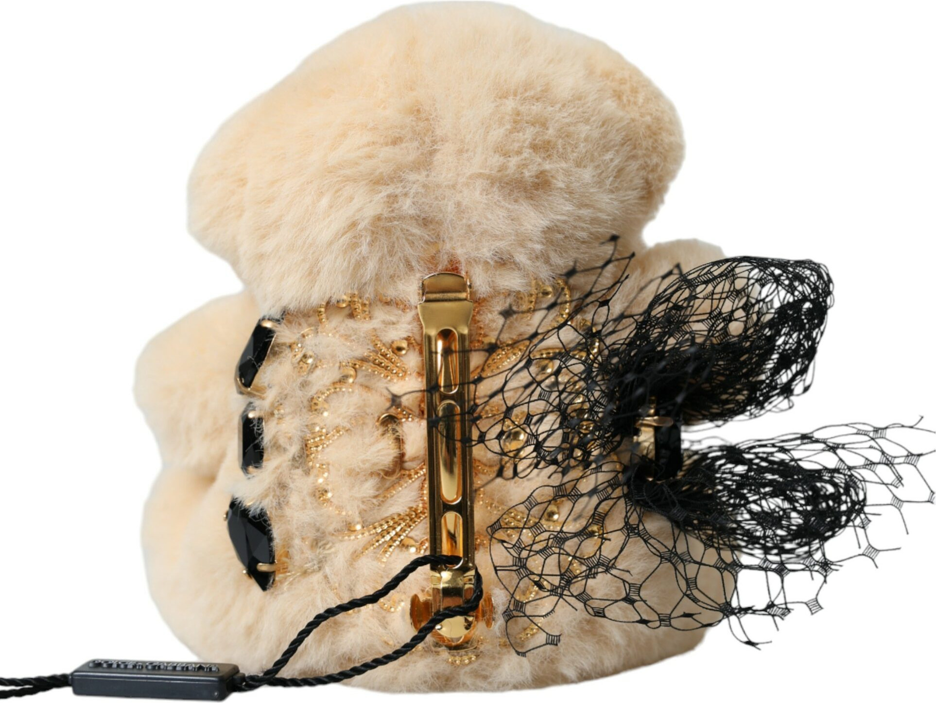 Soch uchun qisqich "Dolce & Gabbana" Bej "Teddy Bear" Mesh To'rli Lentasi