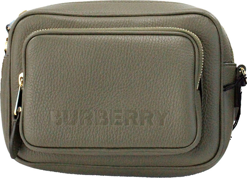Crossbody Bag Burberry Small Branded Dark Fern Green Grainy Leather Camera