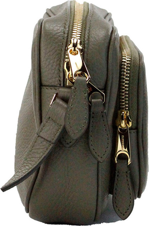 Crossbody Bag Burberry Small Branded Dark Fern Green Grainy Leather Camera