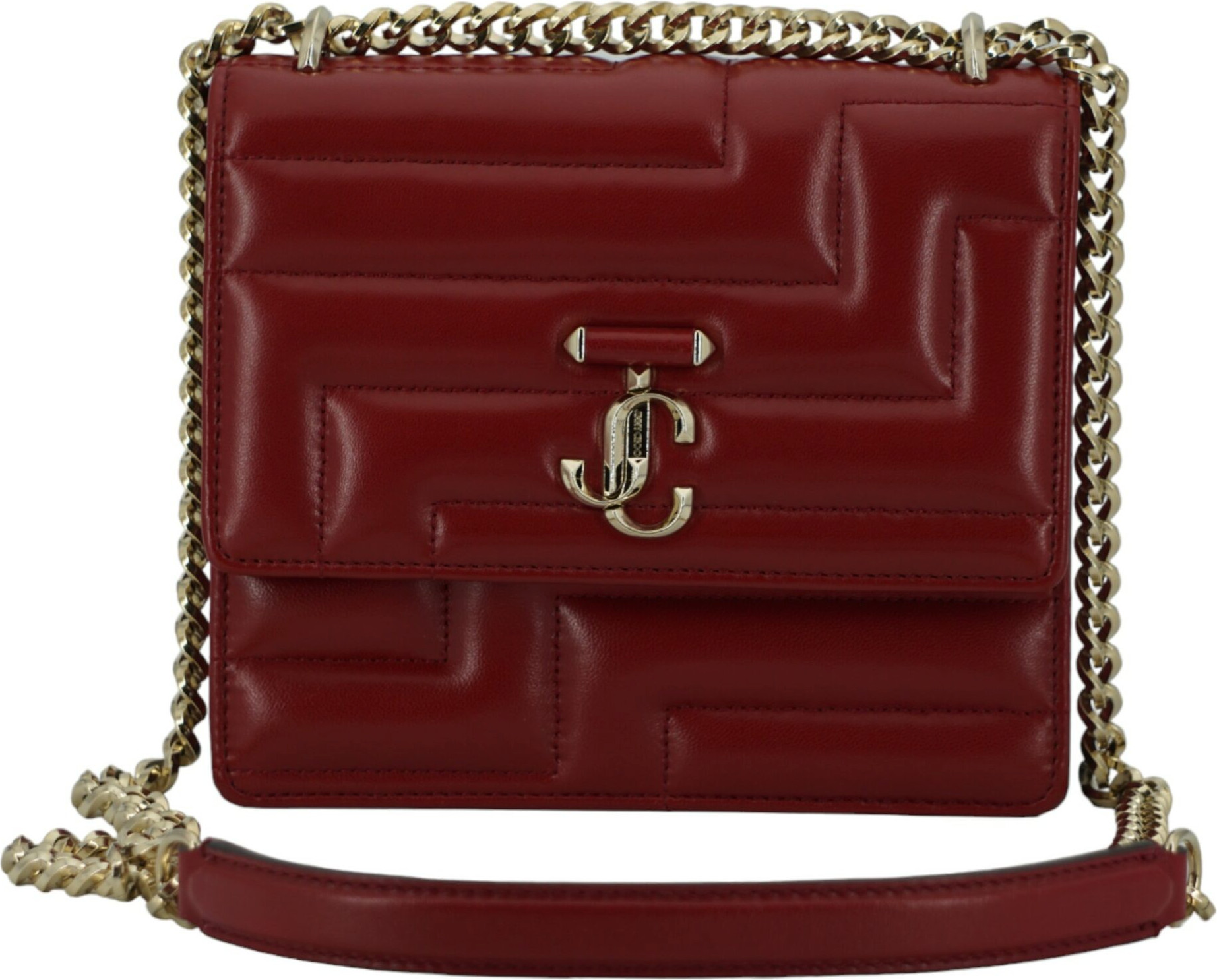 El_kuta Jimmy Choo Eyewear AVENUE QUAD QUILTED NAPPA LEATHER CRANBERRY Qizil