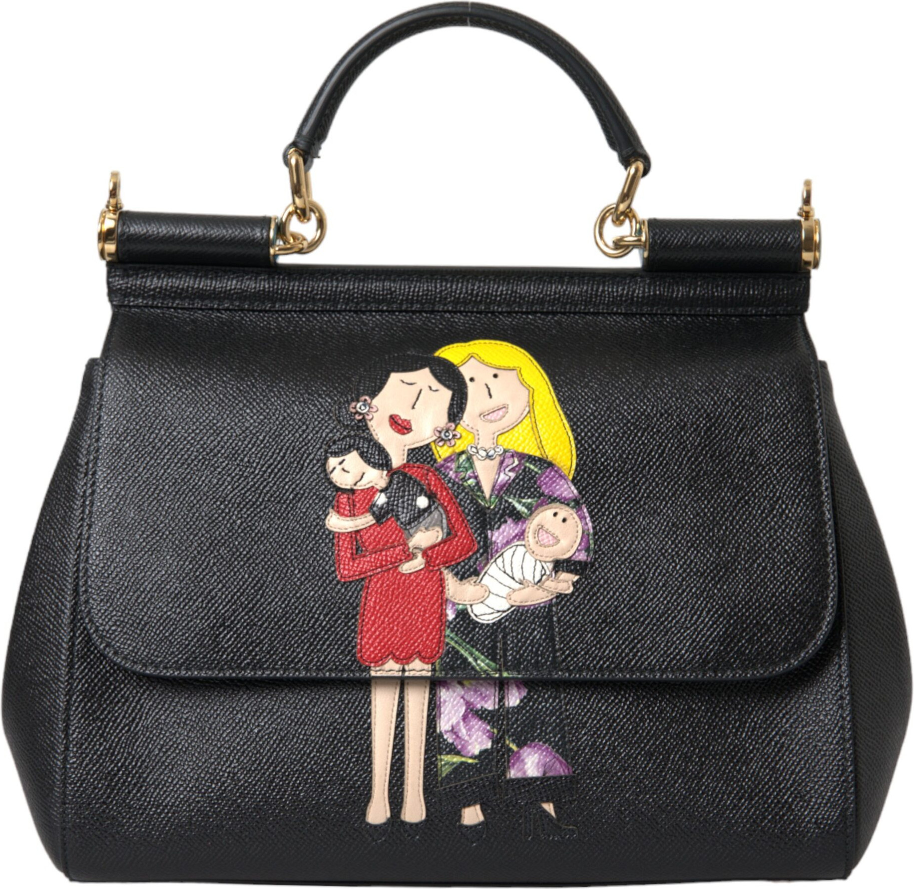Belbog'li sumka Dolce & Gabbana Qora Charm #DGFamily Patch