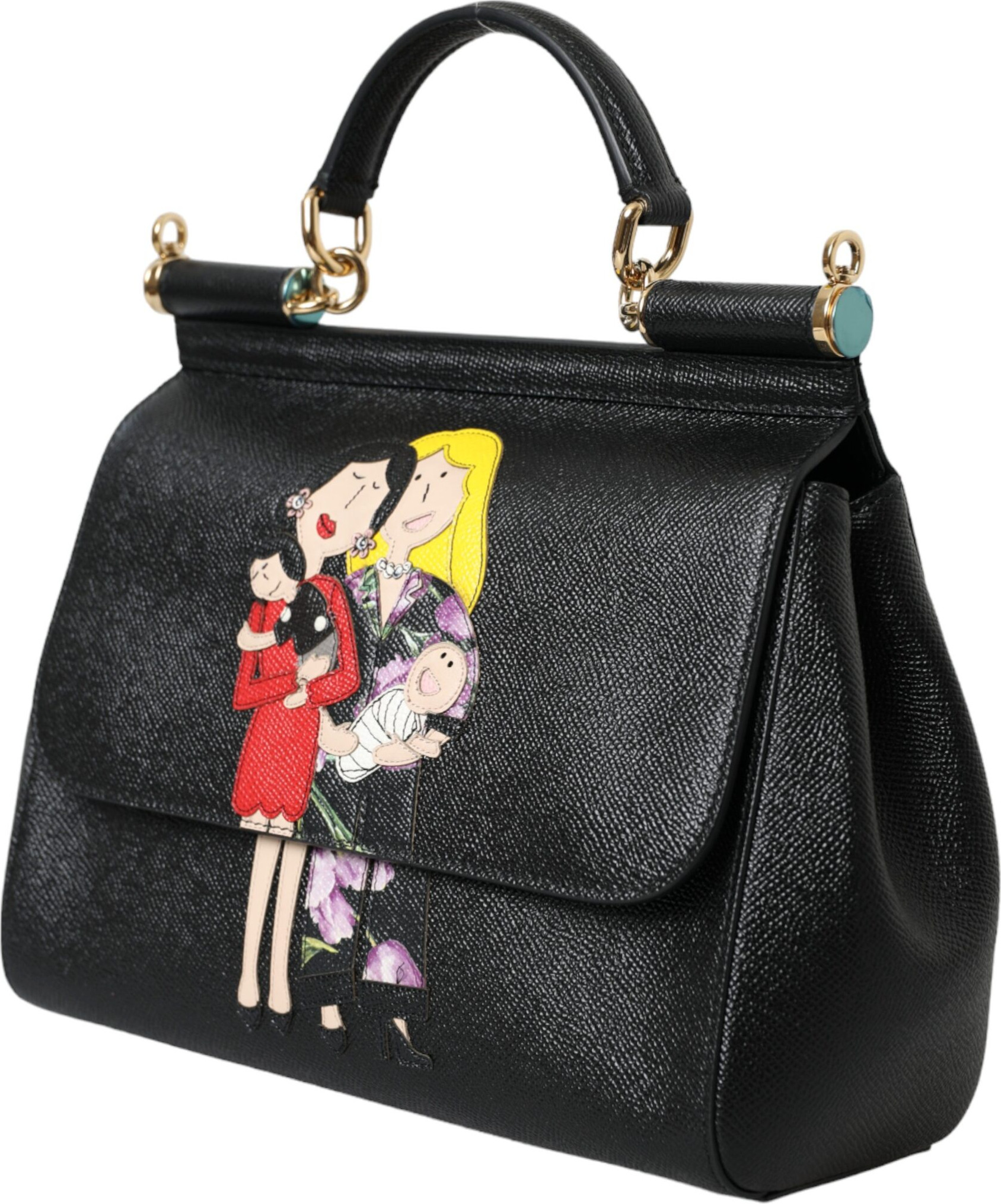 Belbog'li sumka Dolce & Gabbana Qora Charm #DGFamily Patch