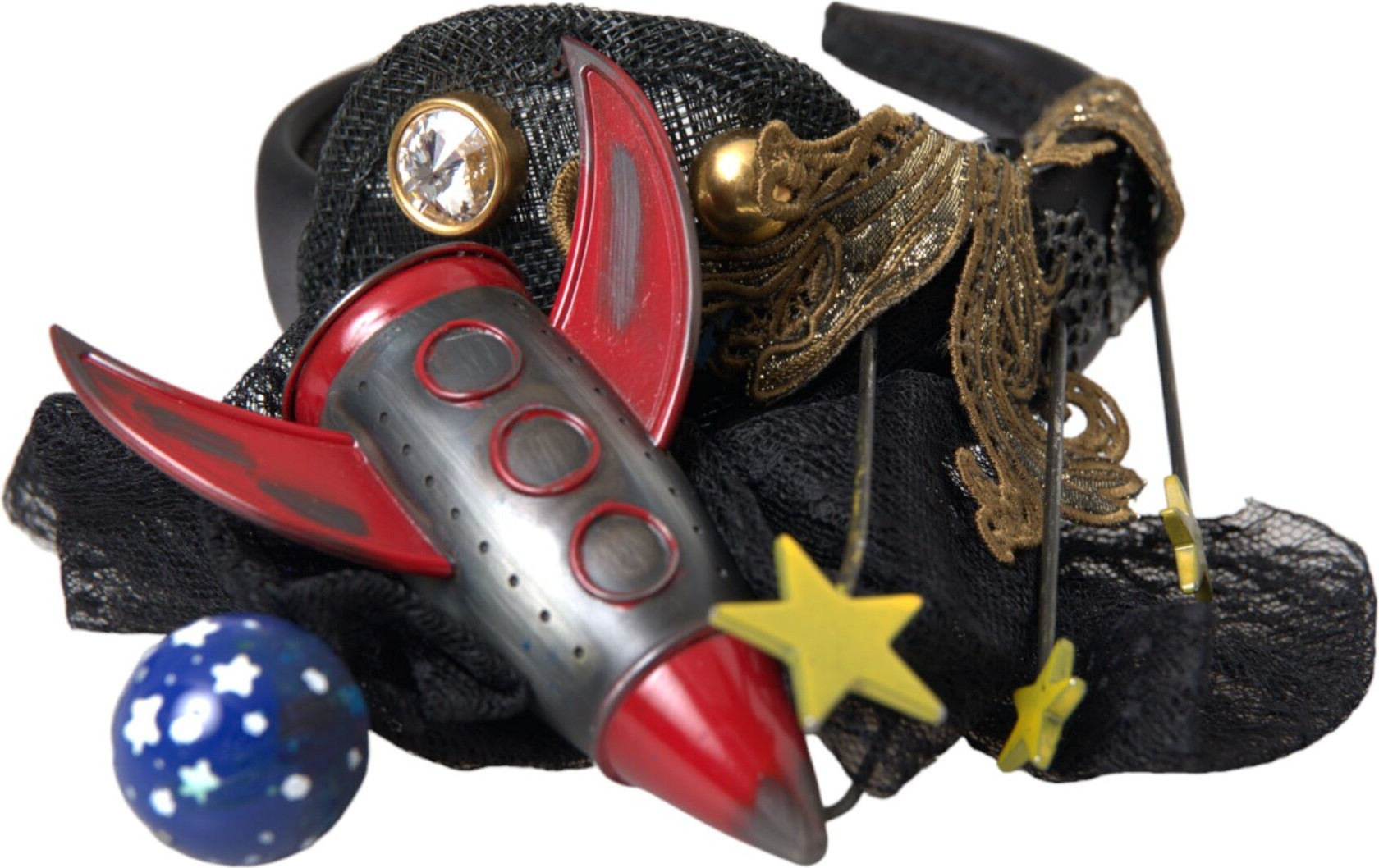 Headband Diadem Dolce & Gabbana Multicolor Missile Rocket Crystal Stars