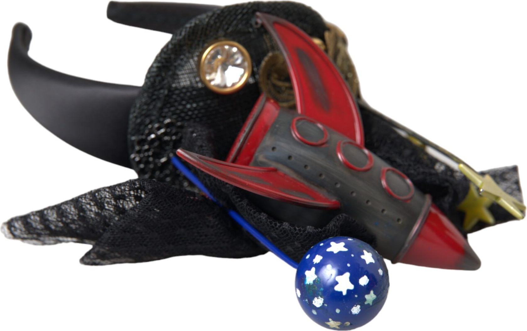Headband Diadem Dolce & Gabbana Multicolor Missile Rocket Crystal Stars