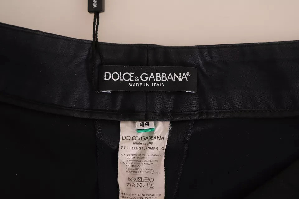 Брюки Dolce & Gabbana Черные хлопковые укороченные брюки капри