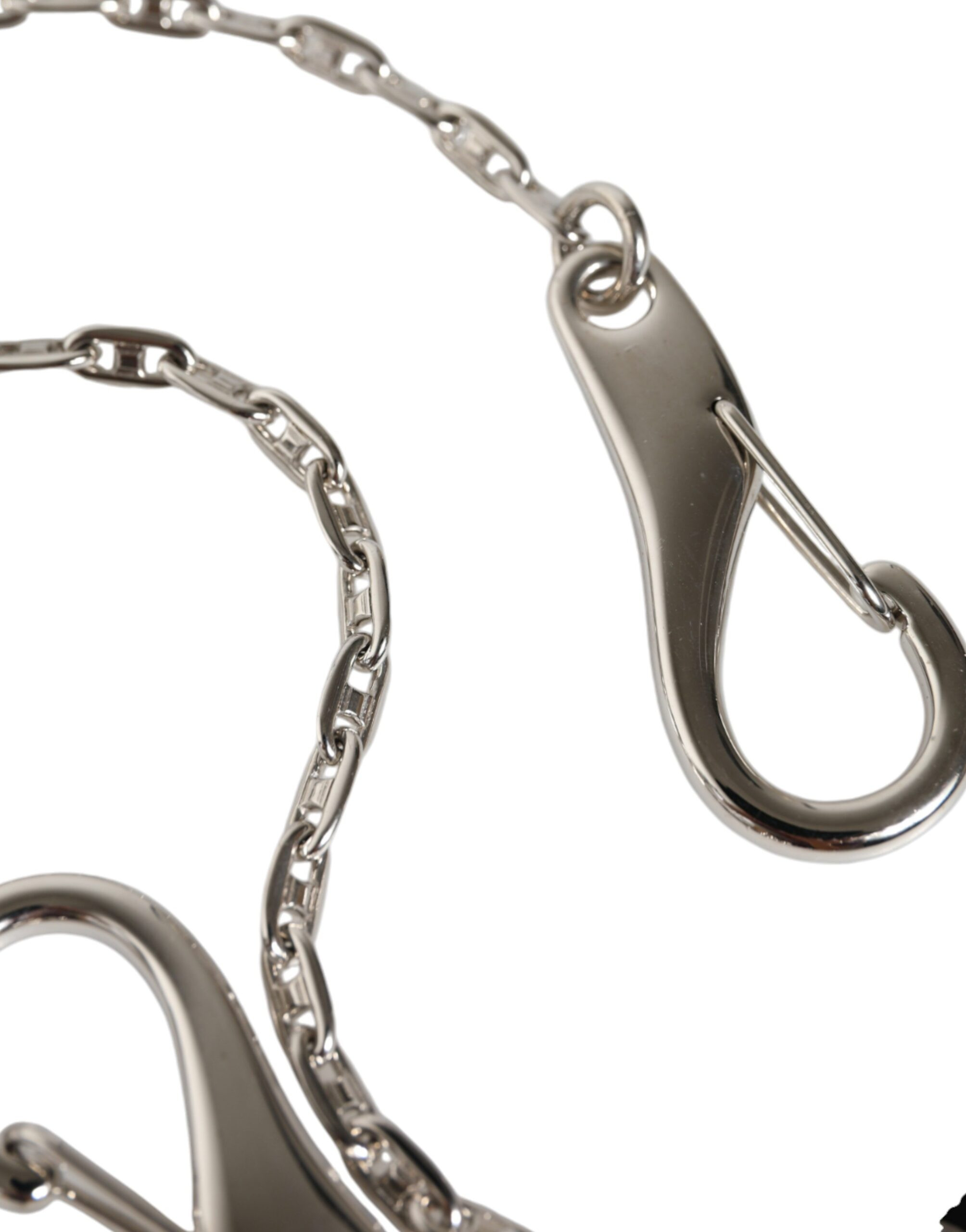Keychain Dolce & Gabbana Silver Tone Metal DG Logo Link Chain Keychain Keyring
