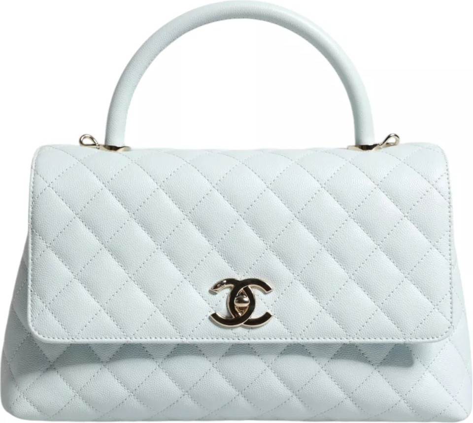 Сумка через плечо Chanel Blue с клапаном и верхней ручкой Medium Robin Egg Coco Handle Bag