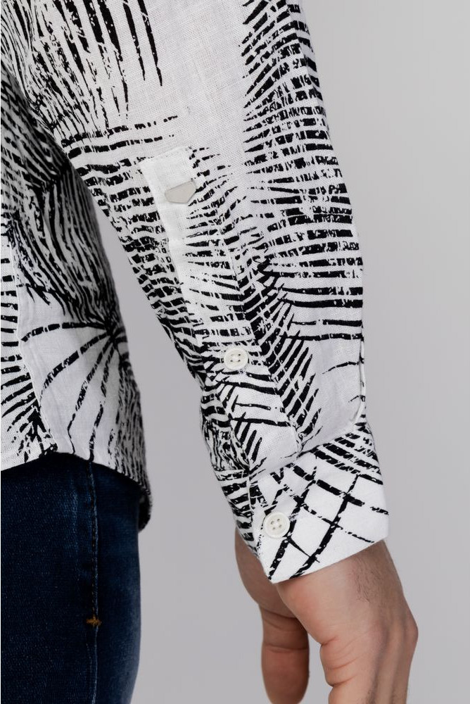 Black Linen Pattern Shirt Antony Morato
