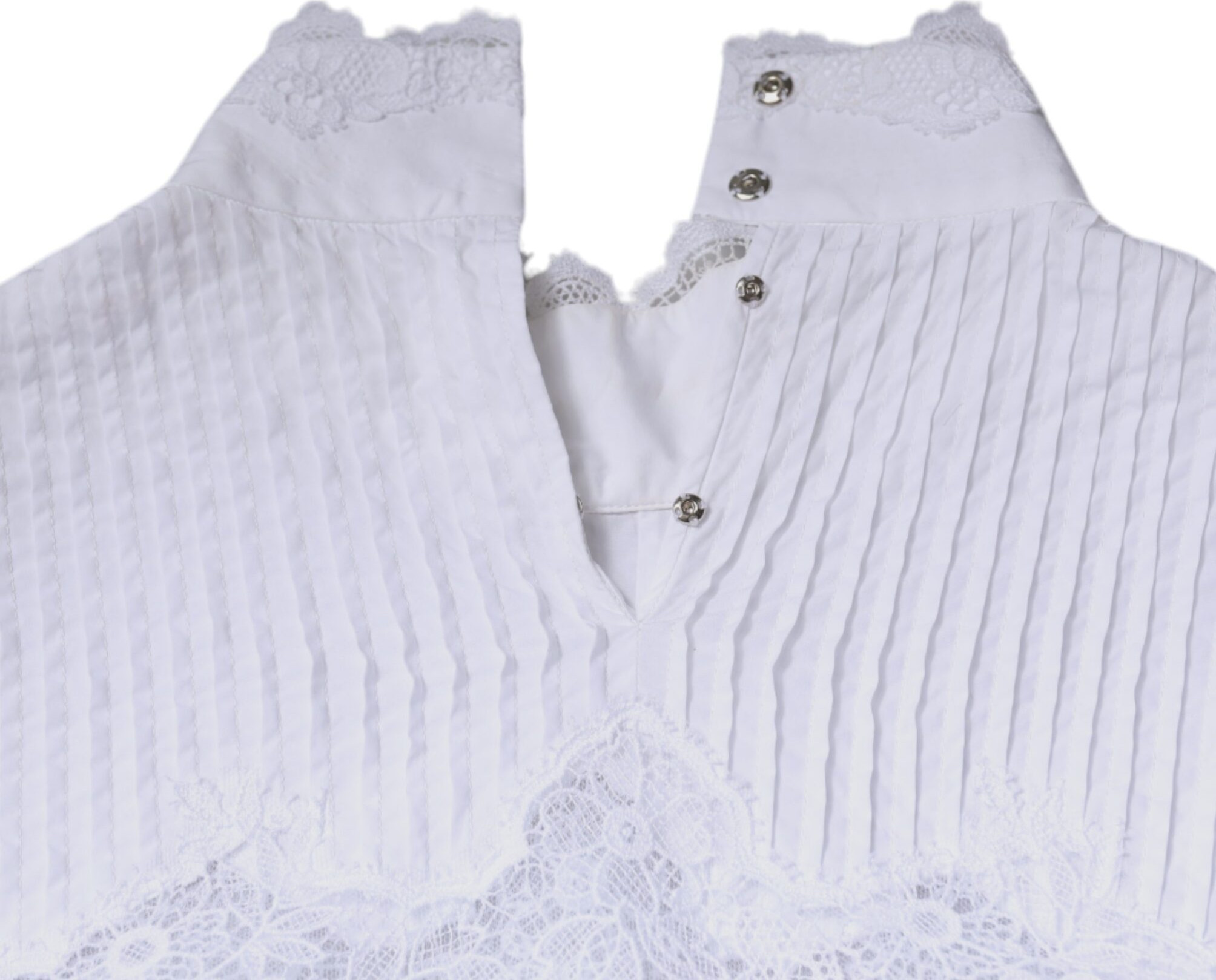 White Cotton Lace Trim Turtleneck Blouse Top Dolce & Gabbana