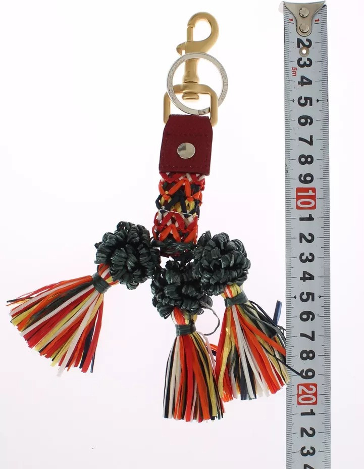 Keyring Dolce & Gabbana Multicolor Raffia Leather Clasp Finder Chain