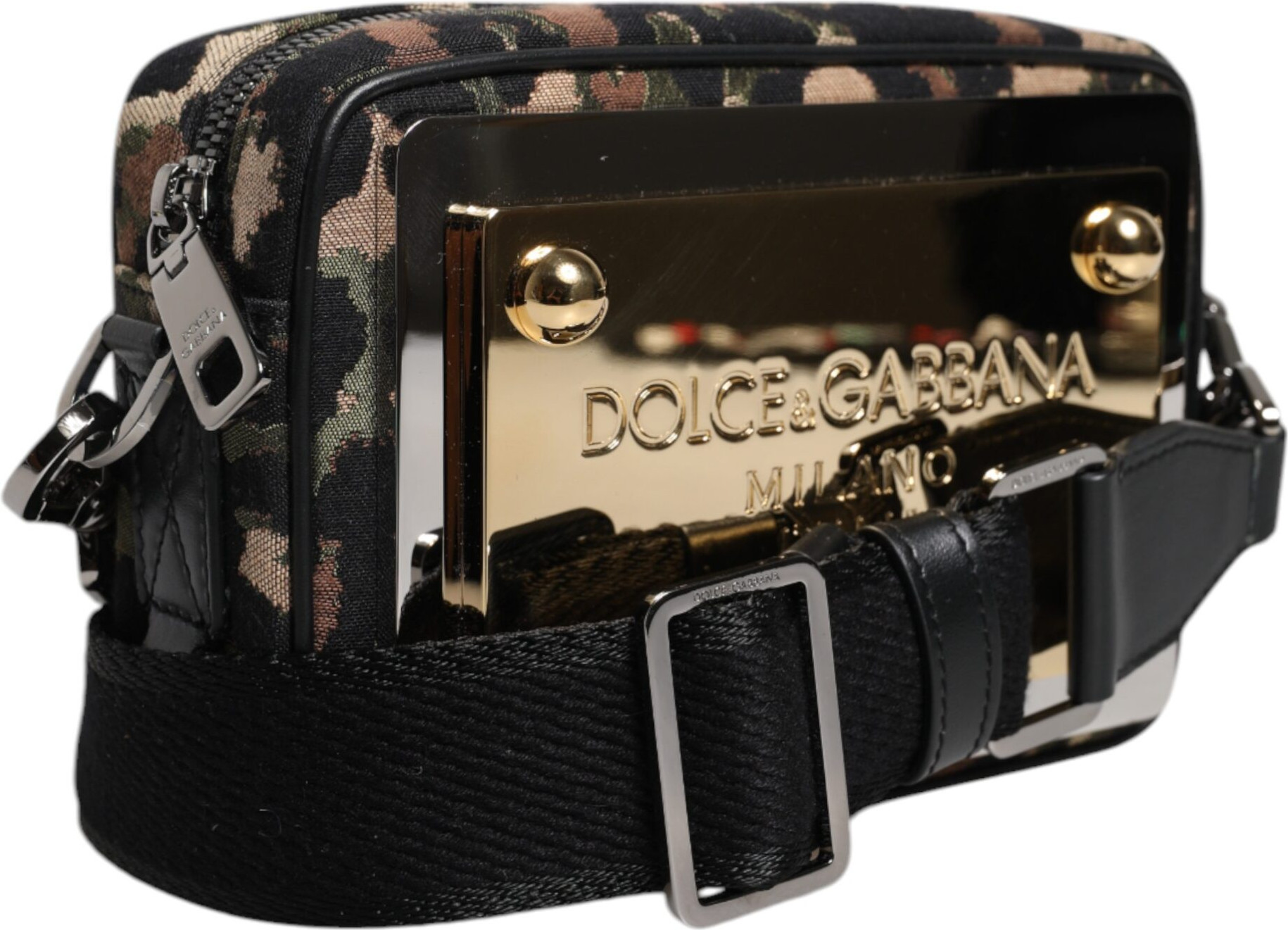 Сумка через плечо Dolce & Gabbana Multicolor Leopard Jacquard с логотипом DG