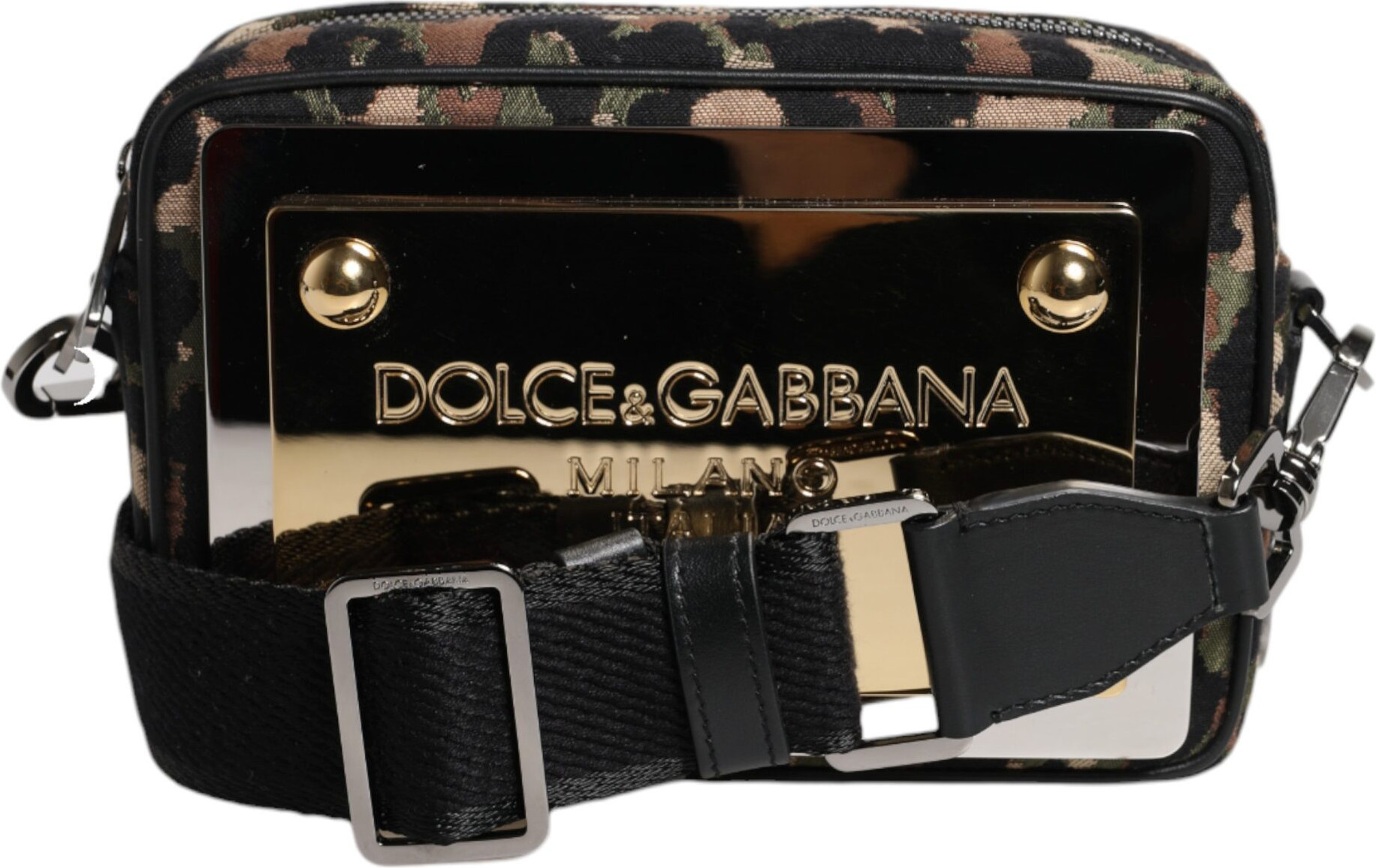 Сумка через плечо Dolce & Gabbana Multicolor Leopard Jacquard с логотипом DG