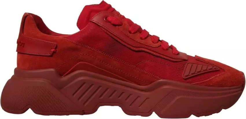 Red Leather Daymaster Low Top Sneakers Shoes Dolce & Gabbana