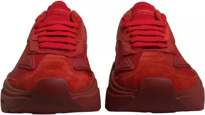 Red Leather Daymaster Low Top Sneakers Shoes Dolce & Gabbana