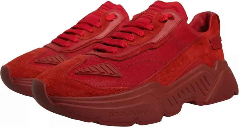 Red Leather Daymaster Low Top Sneakers Shoes Dolce & Gabbana