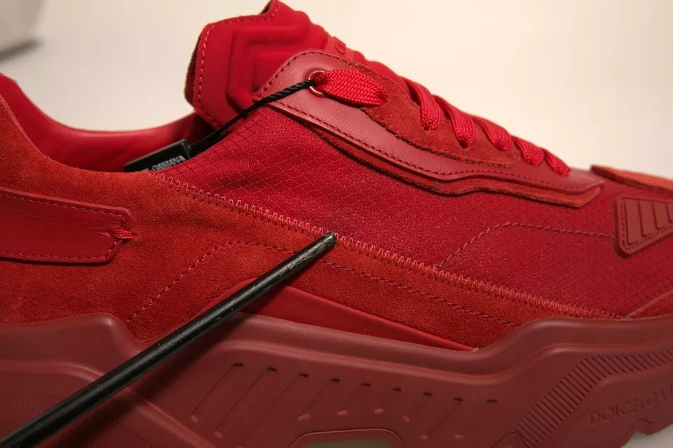 Red Leather Daymaster Low Top Sneakers Shoes Dolce & Gabbana