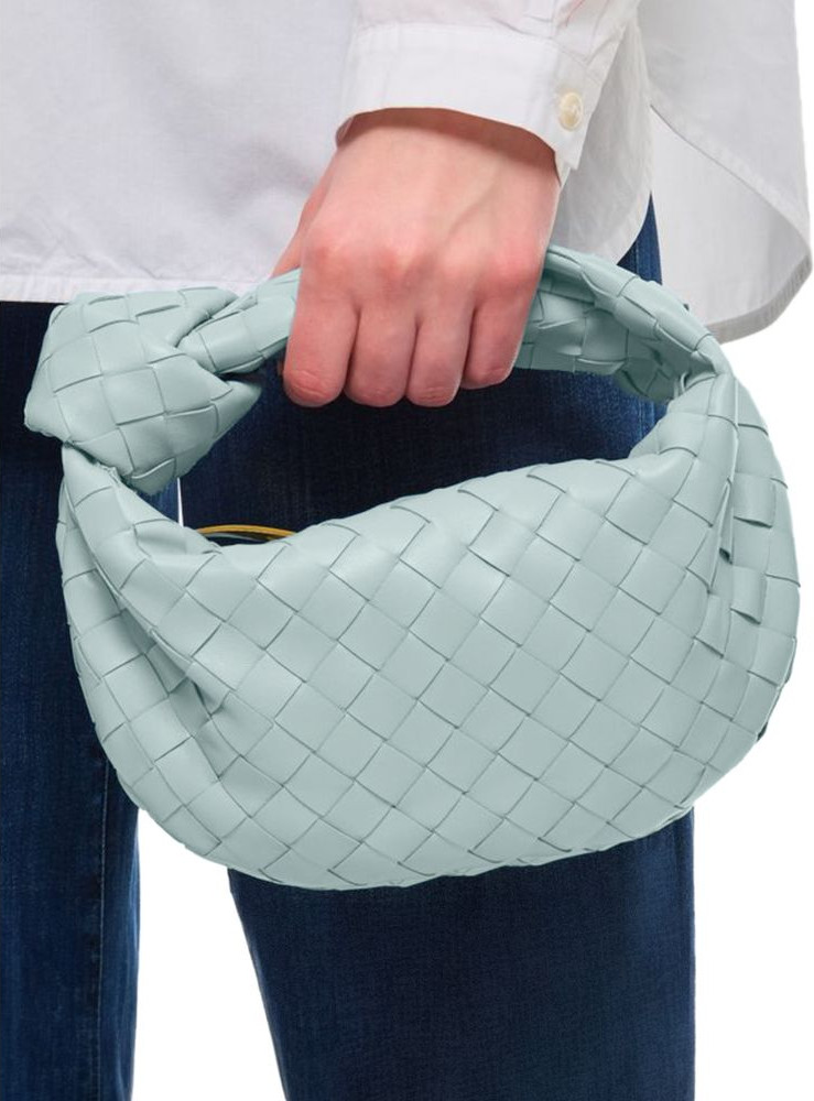 Bottega Veneta Yengil Moviy Charmali Sumka