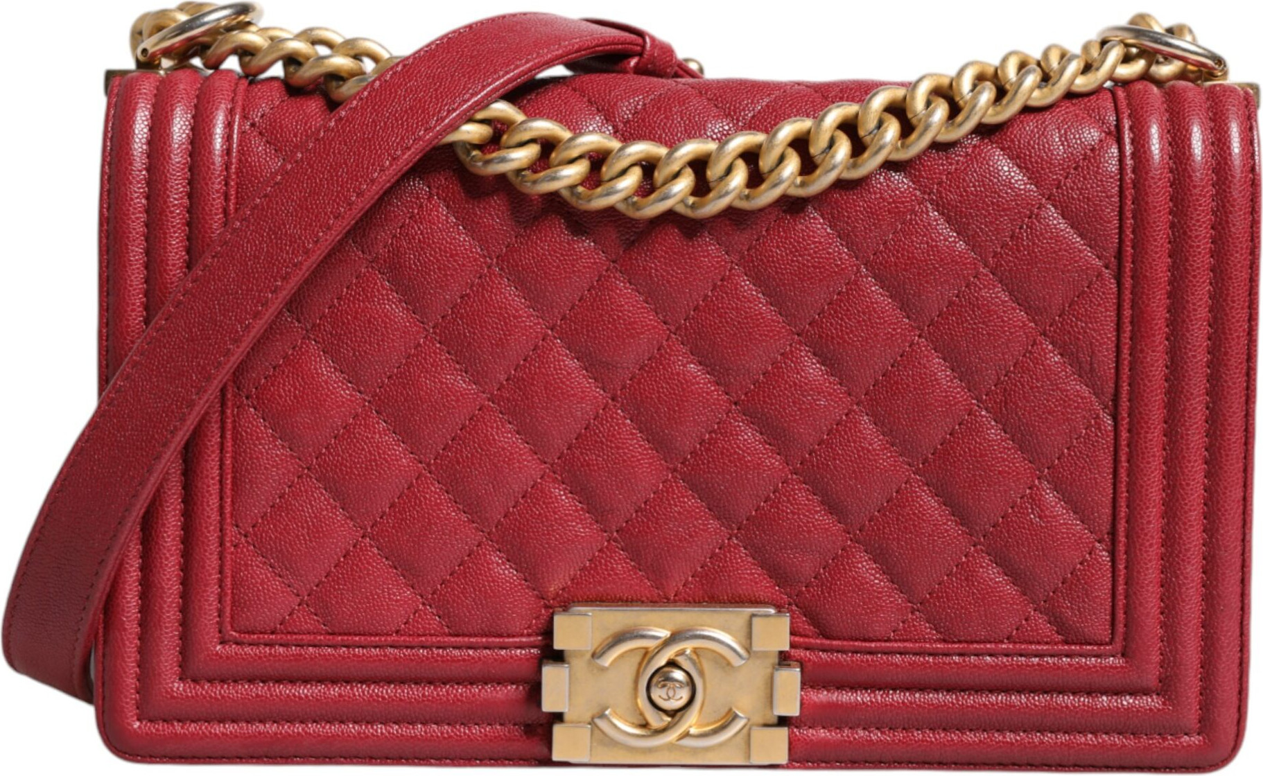 Shoulder Bag Chanel Medium Red Leather