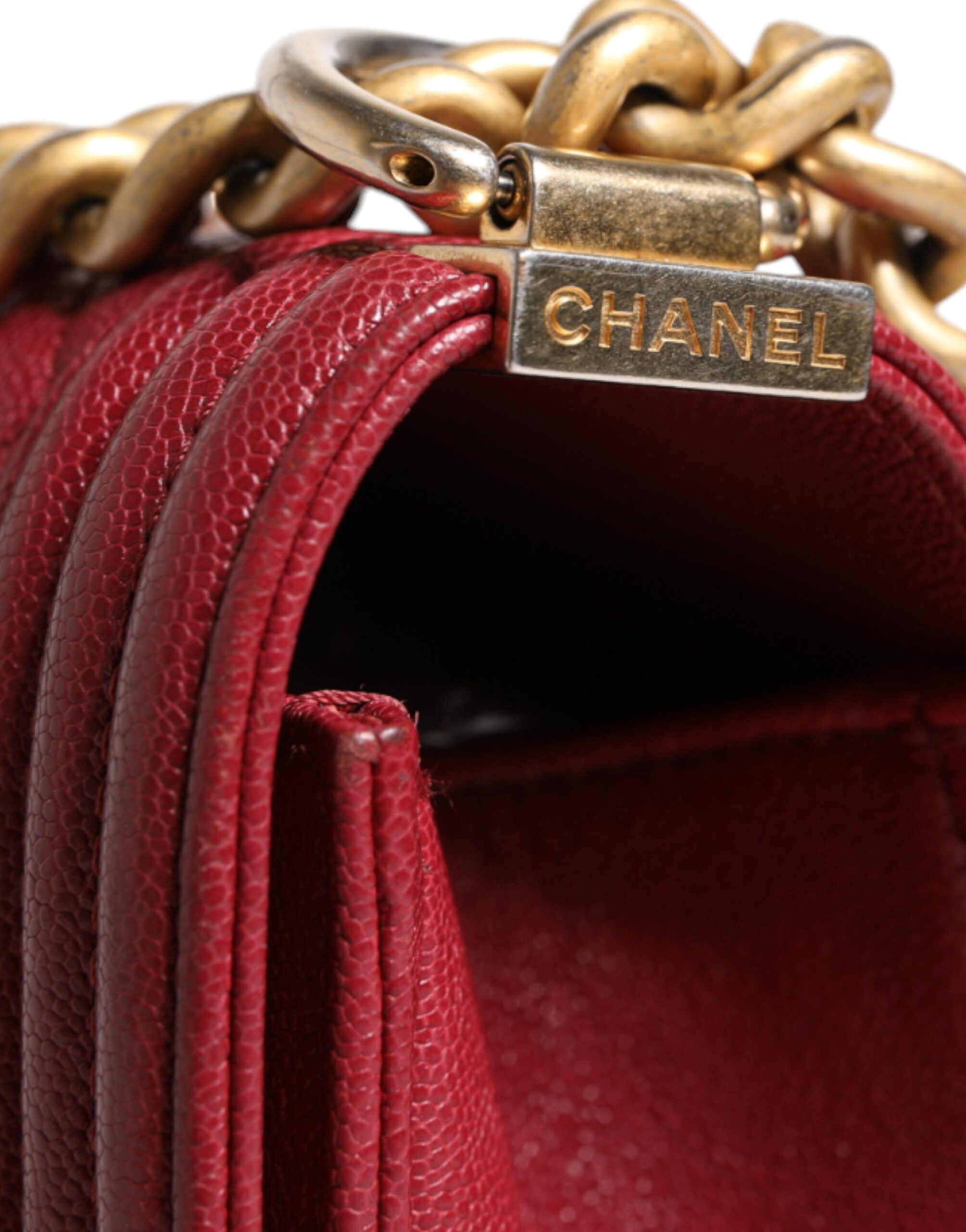 Shoulder Bag Chanel Medium Red Leather