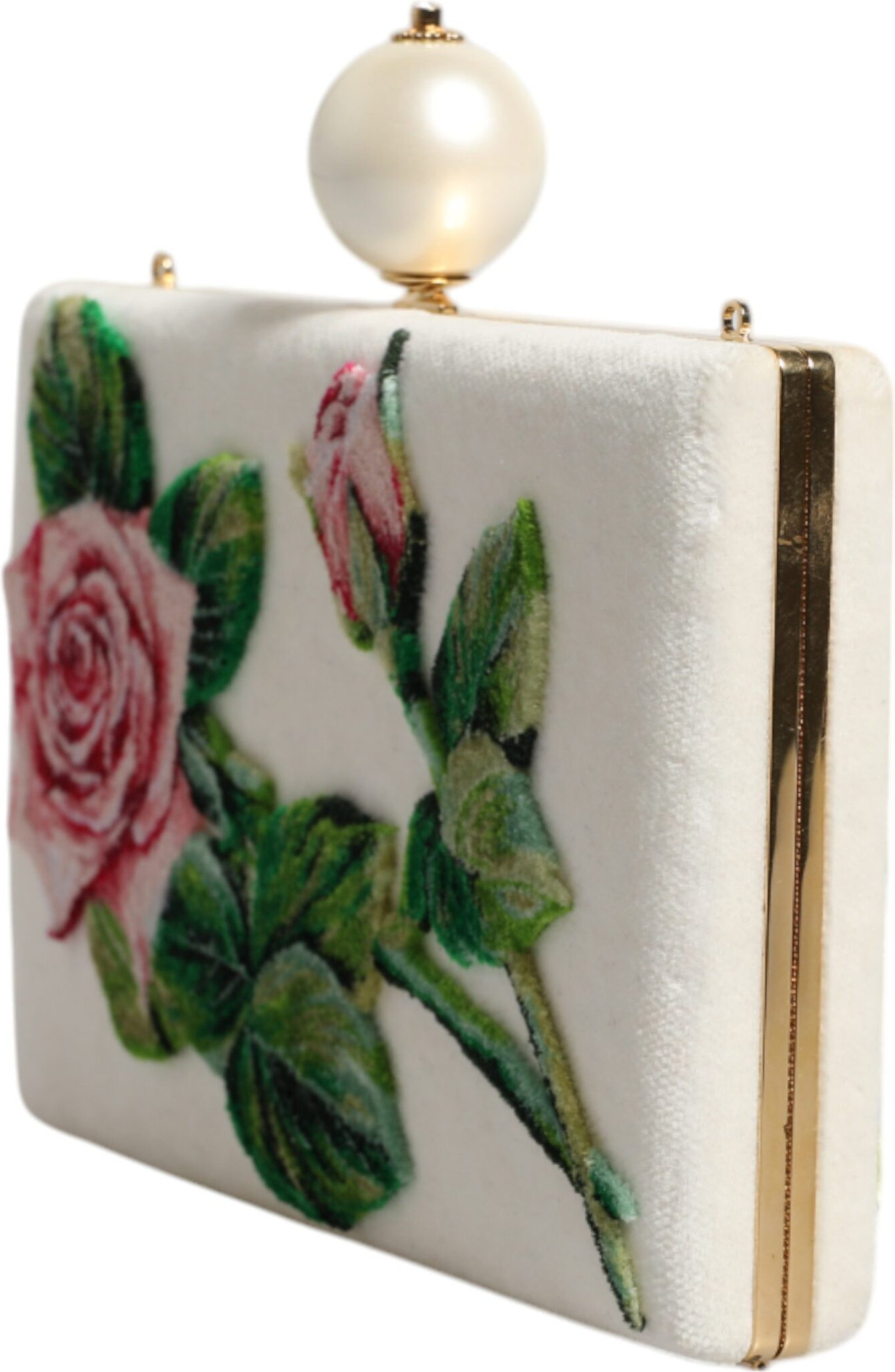 Наплечная сумка Dolce & Gabbana с цветочным узором «Белая роза», модель Microbag
