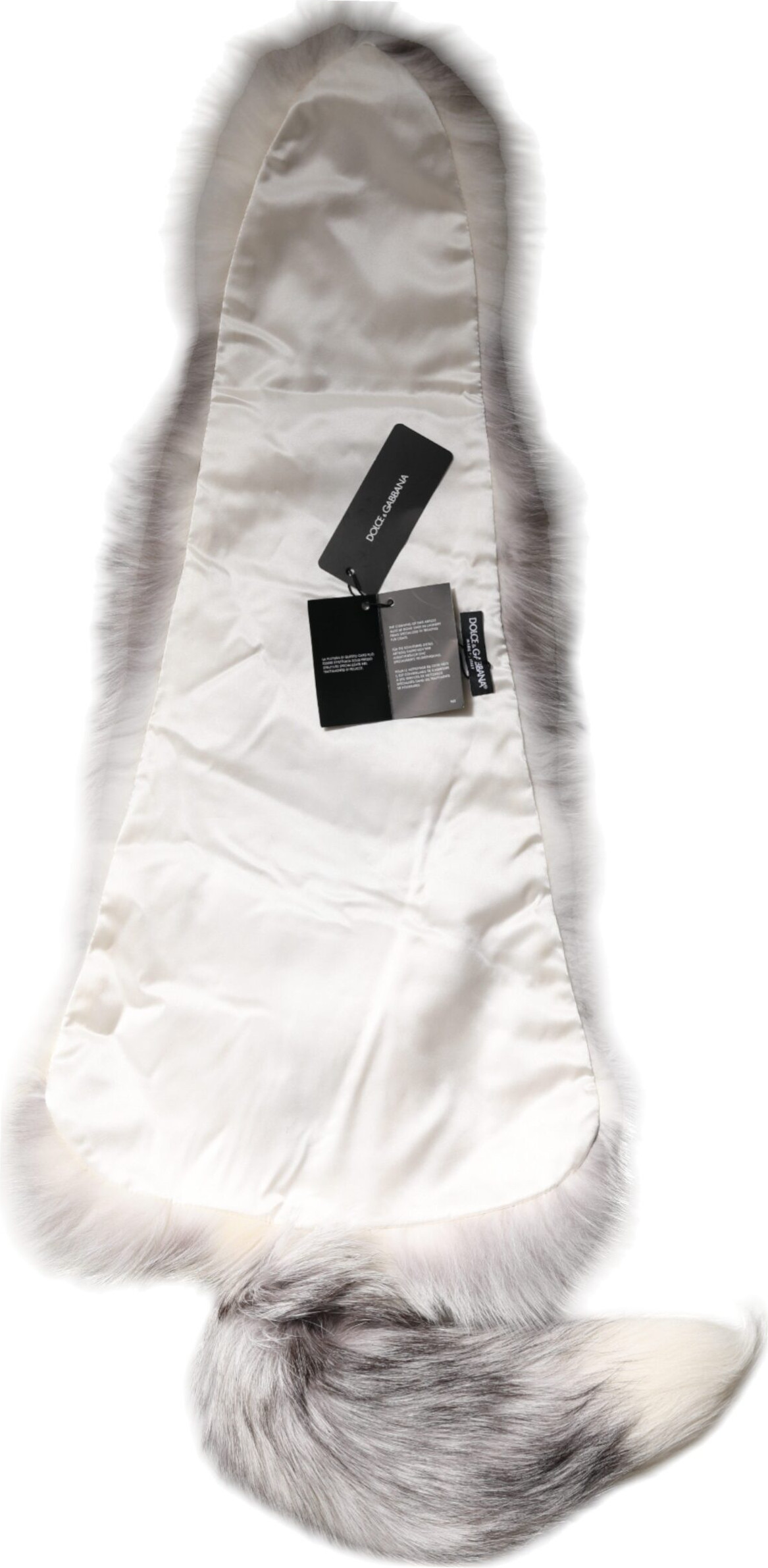 Scarf Dolce & Gabbana White Fox Fur Neck Wrap Warmer