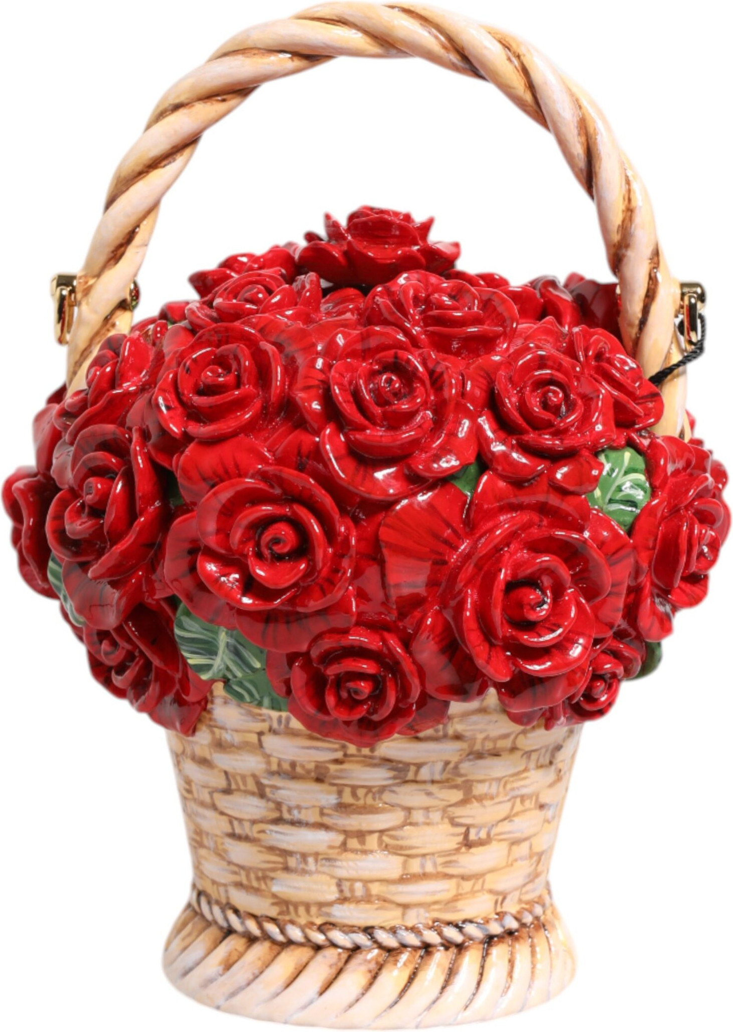 Sumka Dolce & Gabbana Beyj Qizil Gullar Savat