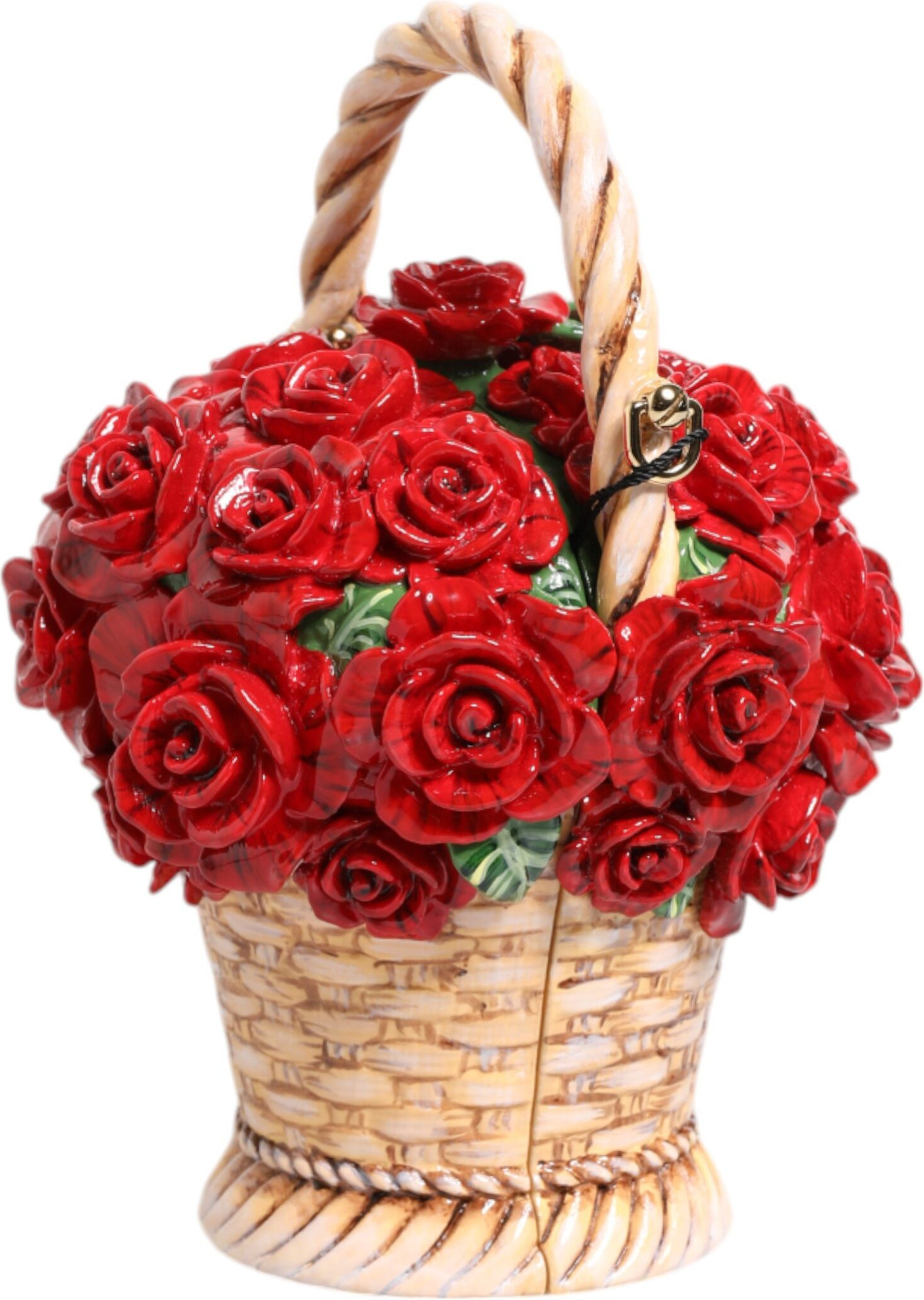 Sumka Dolce & Gabbana Beyj Qizil Gullar Savat