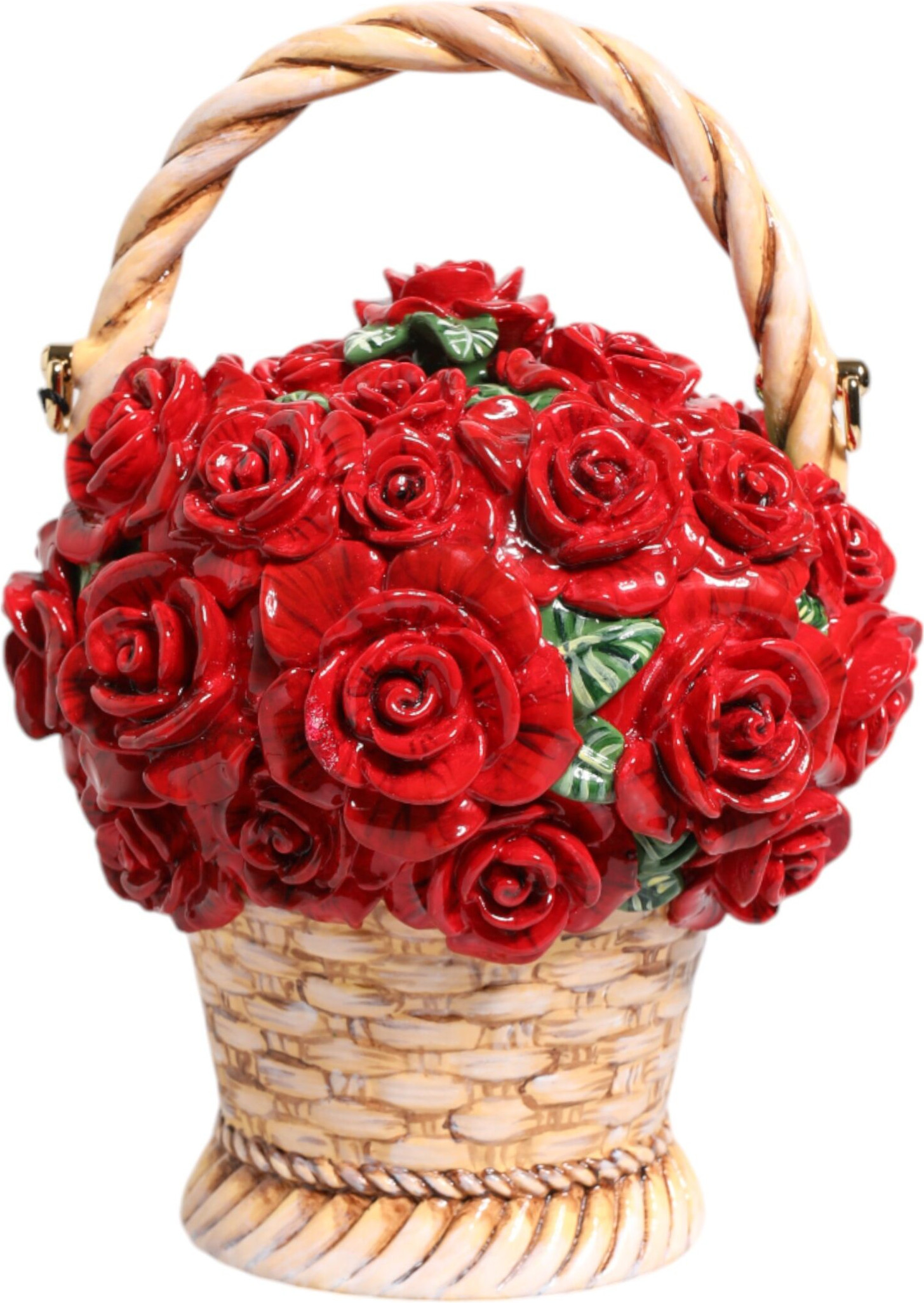 Sumka Dolce & Gabbana Beyj Qizil Gullar Savat
