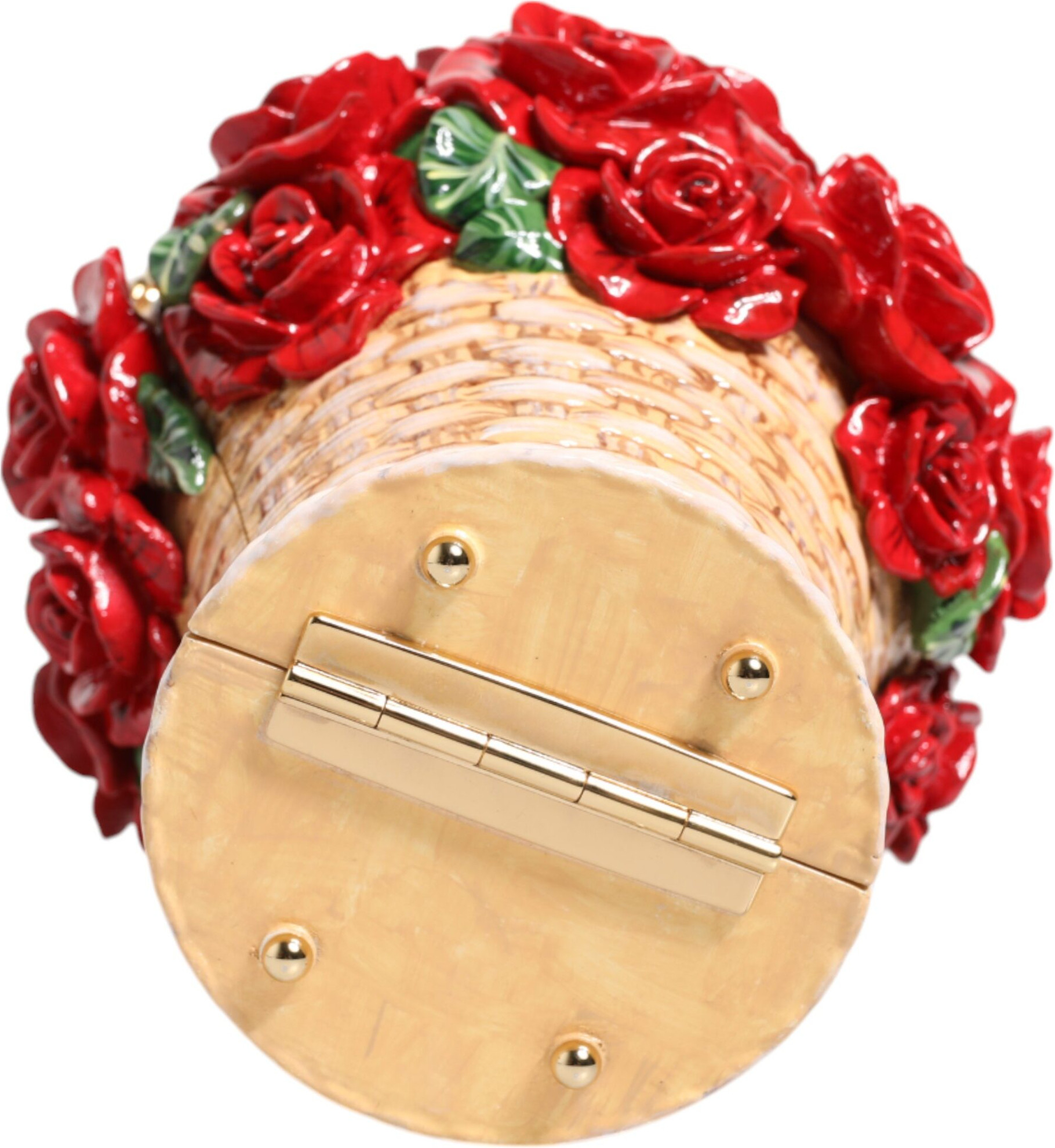 Sumka Dolce & Gabbana Beyj Qizil Gullar Savat