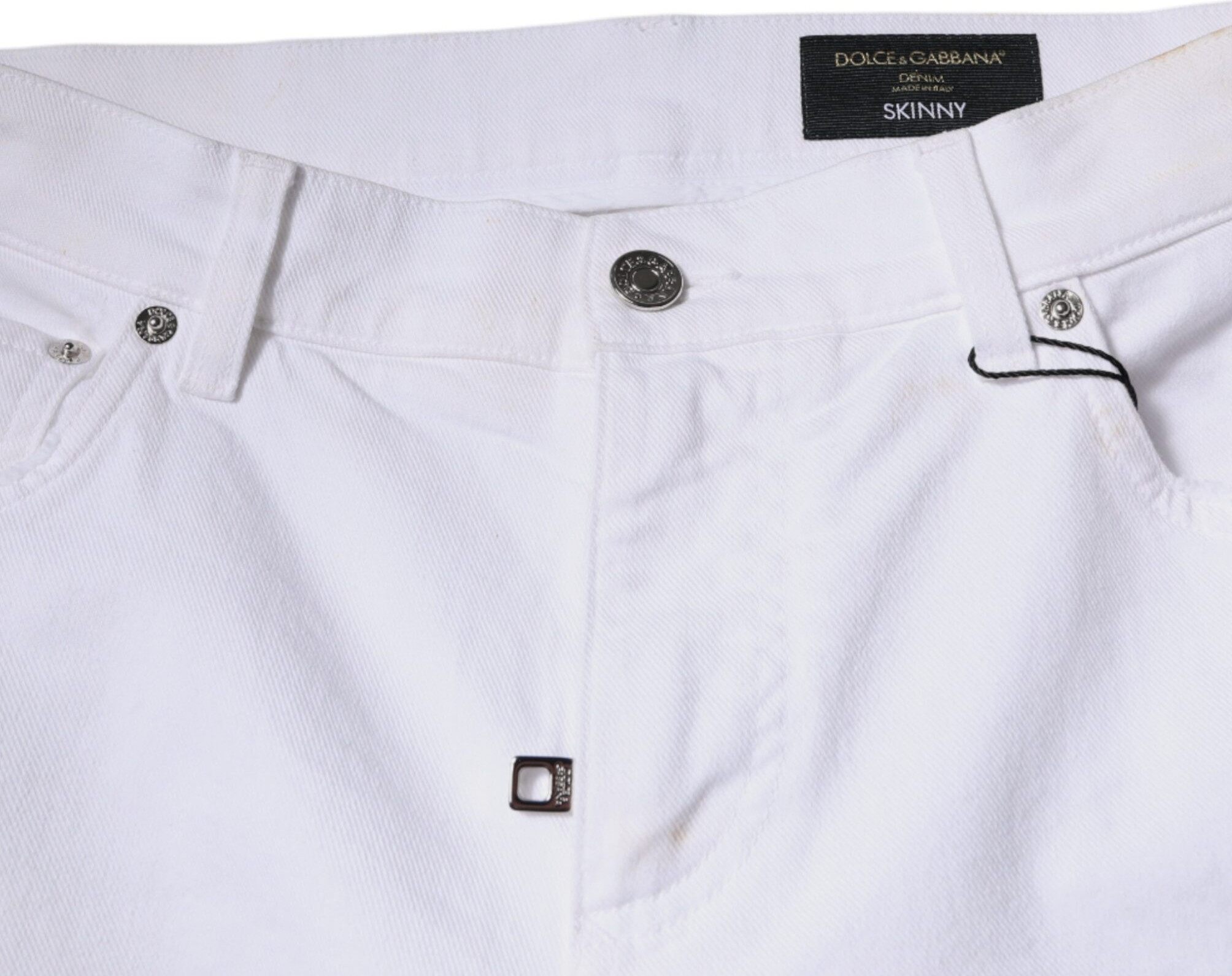 Black White Logo Cotton Skinny Denim Jeans Dolce & Gabbana