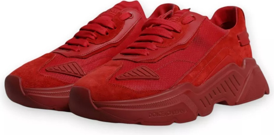 Red Leather Daymaster Low Top Sneakers Shoes Dolce & Gabbana