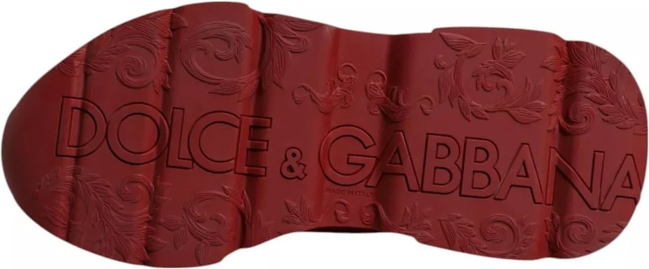 Red Leather Daymaster Low Top Sneakers Shoes Dolce & Gabbana