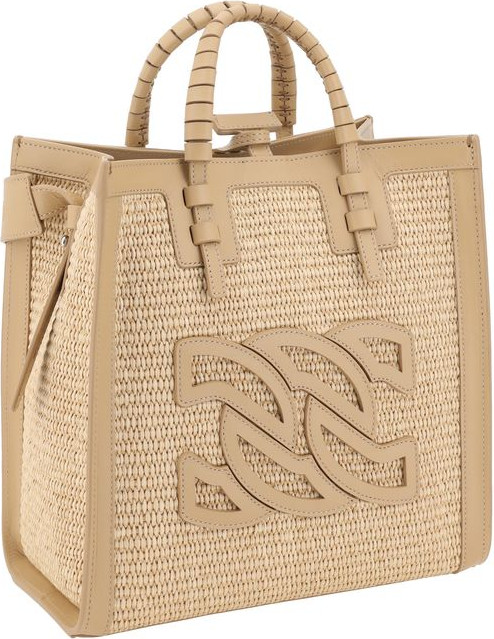 Handbag Casadei Raffia
