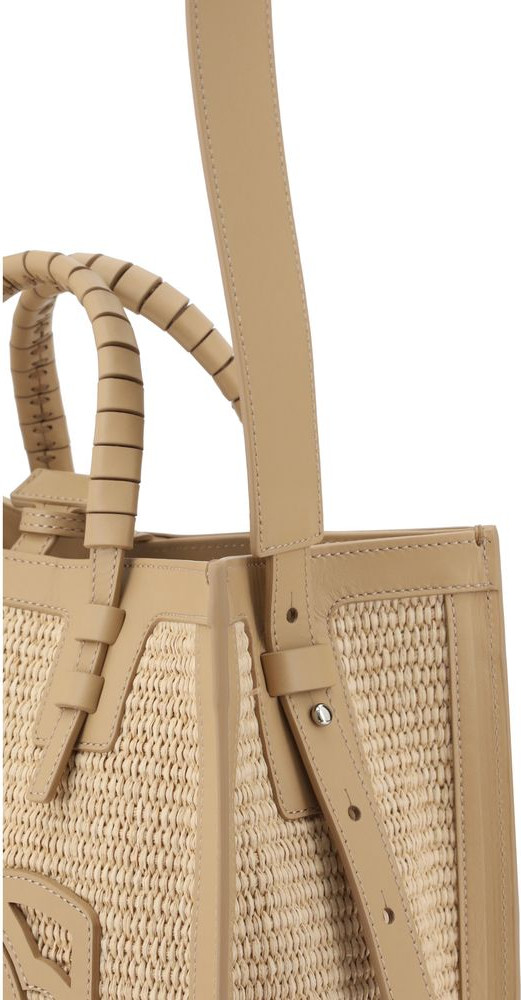 Handbag Casadei Raffia
