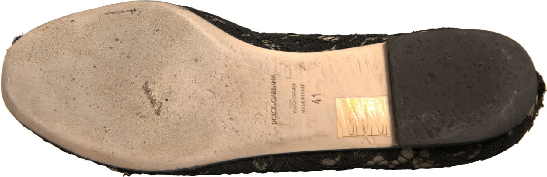 Dolce & Gabbana Black Taormina Lace Slip On tek qadam poyabzal