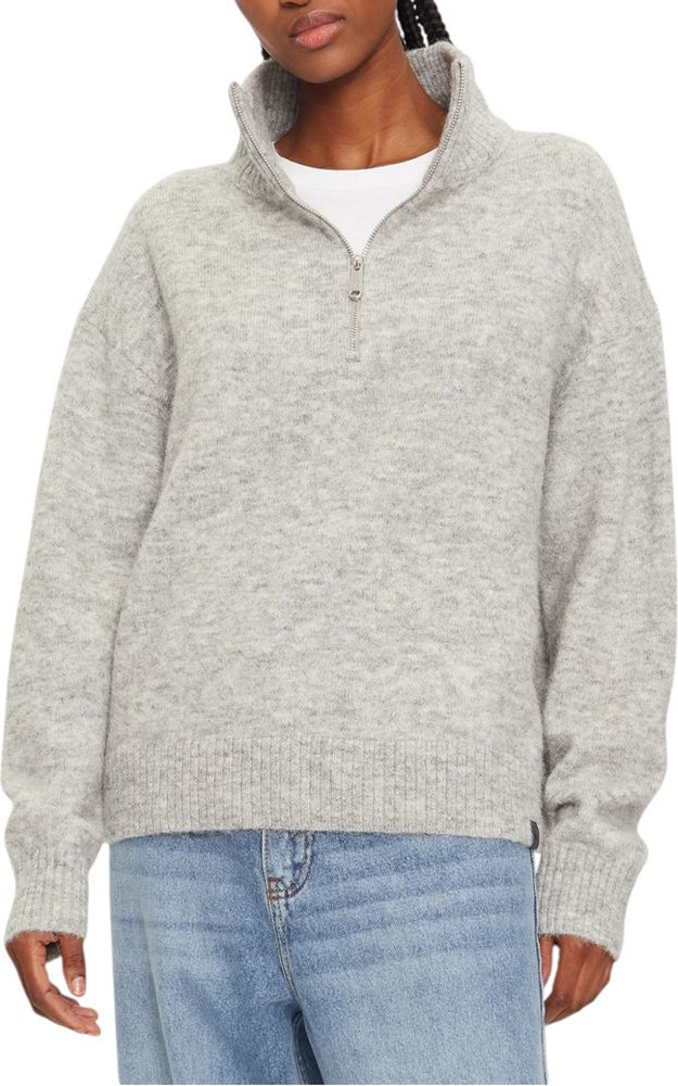 Gray Polyester Cardigan